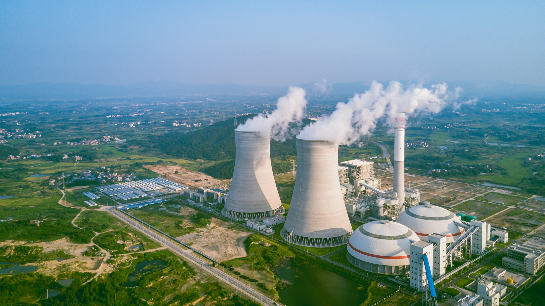 stock image of industrial smoke stacks