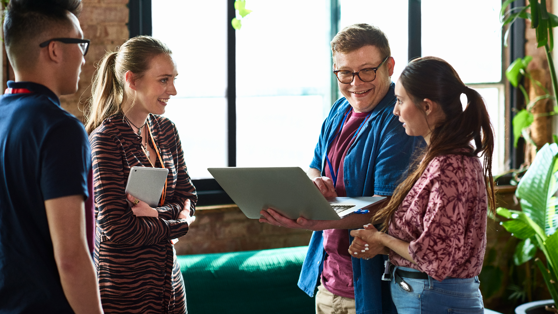 Stock image of office coworkers collaborating